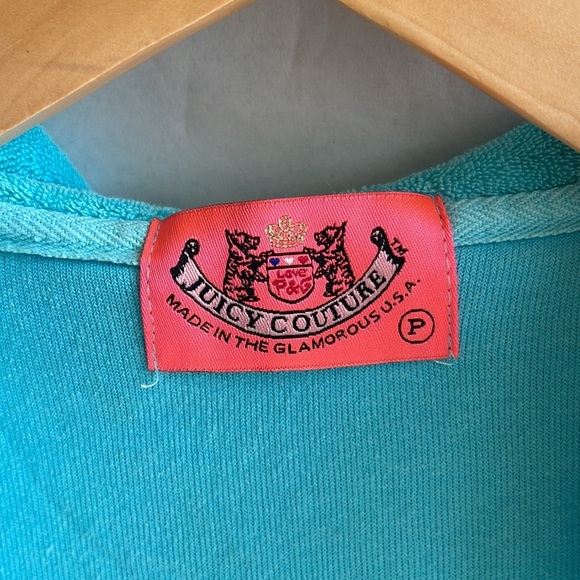 Juicy Couture Turquoise Terrycloth Sweatshirt - Picture 2 of 4